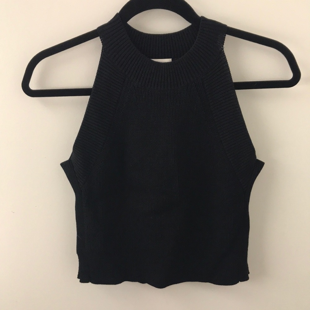 Black Knit Wilfred Long Crop Top
